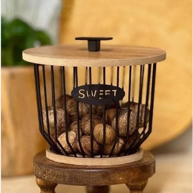 ظرف گردو درب چوبی