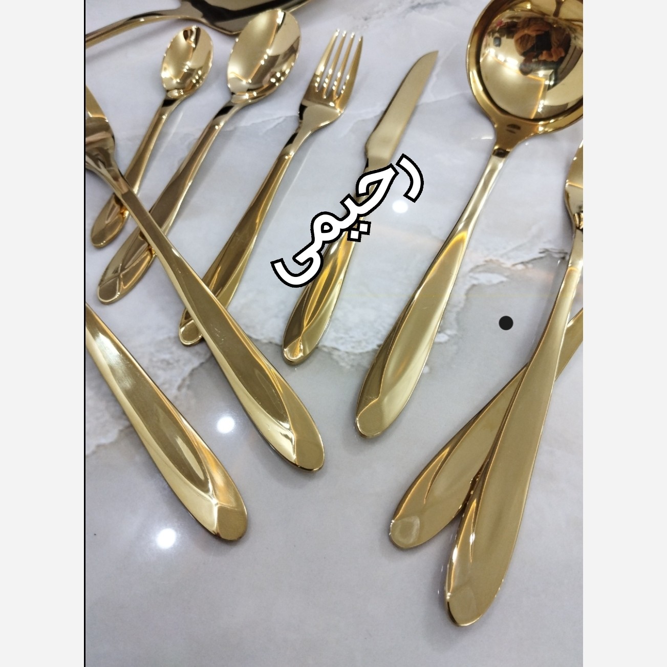 1 سرویس قاشق و چنگال 24 نفره 120 پارچه یونیک دهانه اروپایی درجه یک کوبورگ تمام طلایی کوبورگ جدید