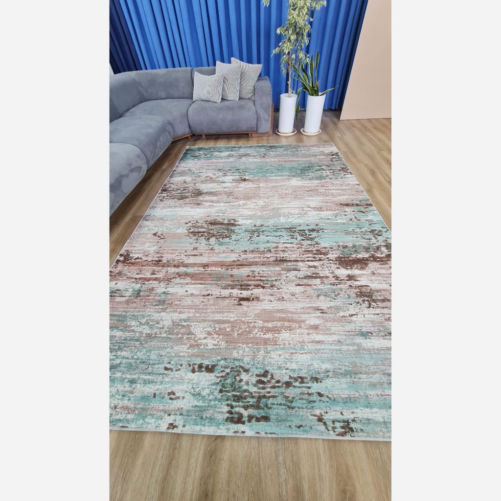 فرش مخمل طرح پتینه سنتی استُپ دار (ابعاد سفارشی) (پس کرایه)