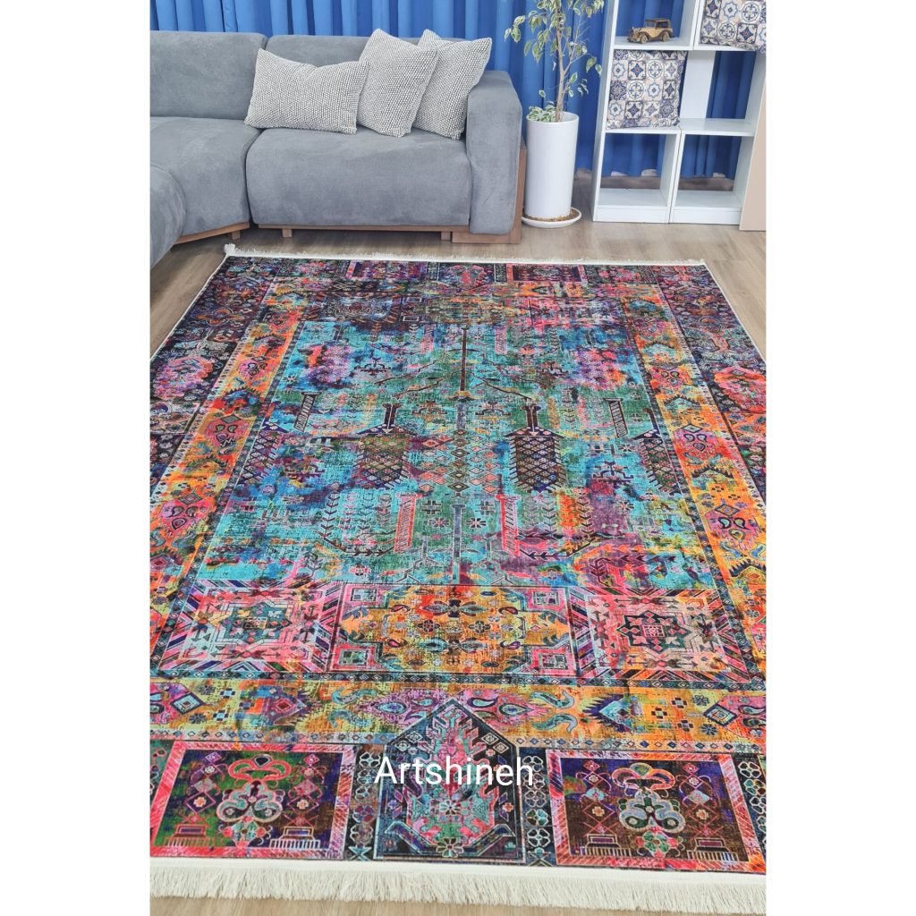 فرش مدرن مخمل ترک فانتزی آبرنگی آرتشینه U142 (پس کرایه)