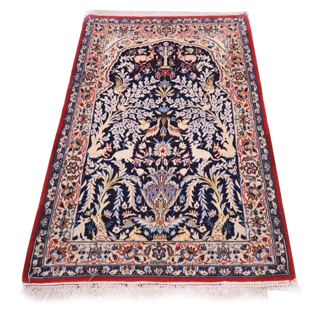 فرش دستبافت پشتی اصفهان(68×106)سانتیمتر