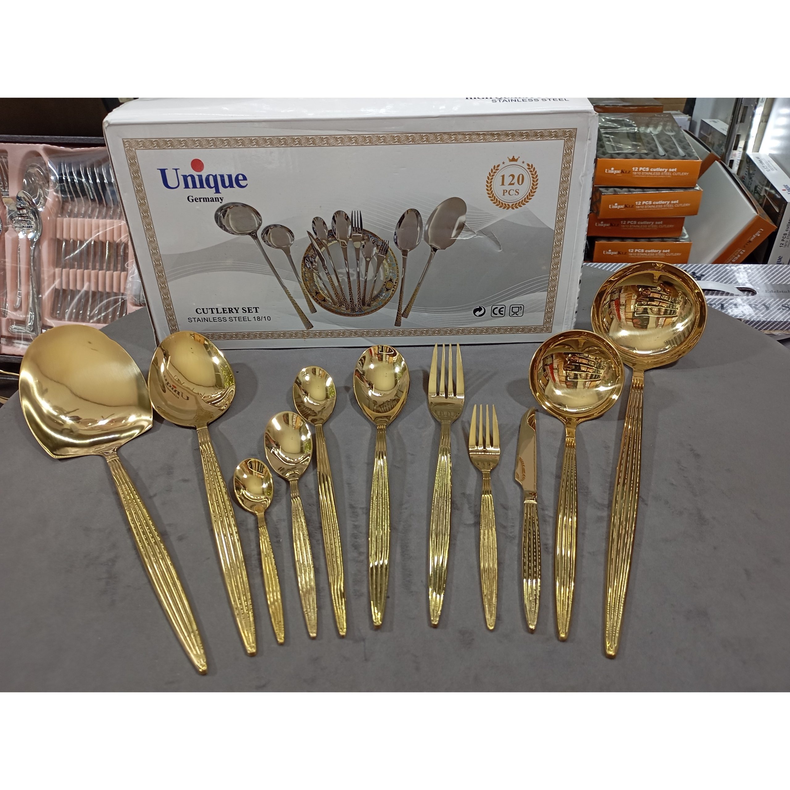 سرویس قاشق و چنگال طلاییجدید