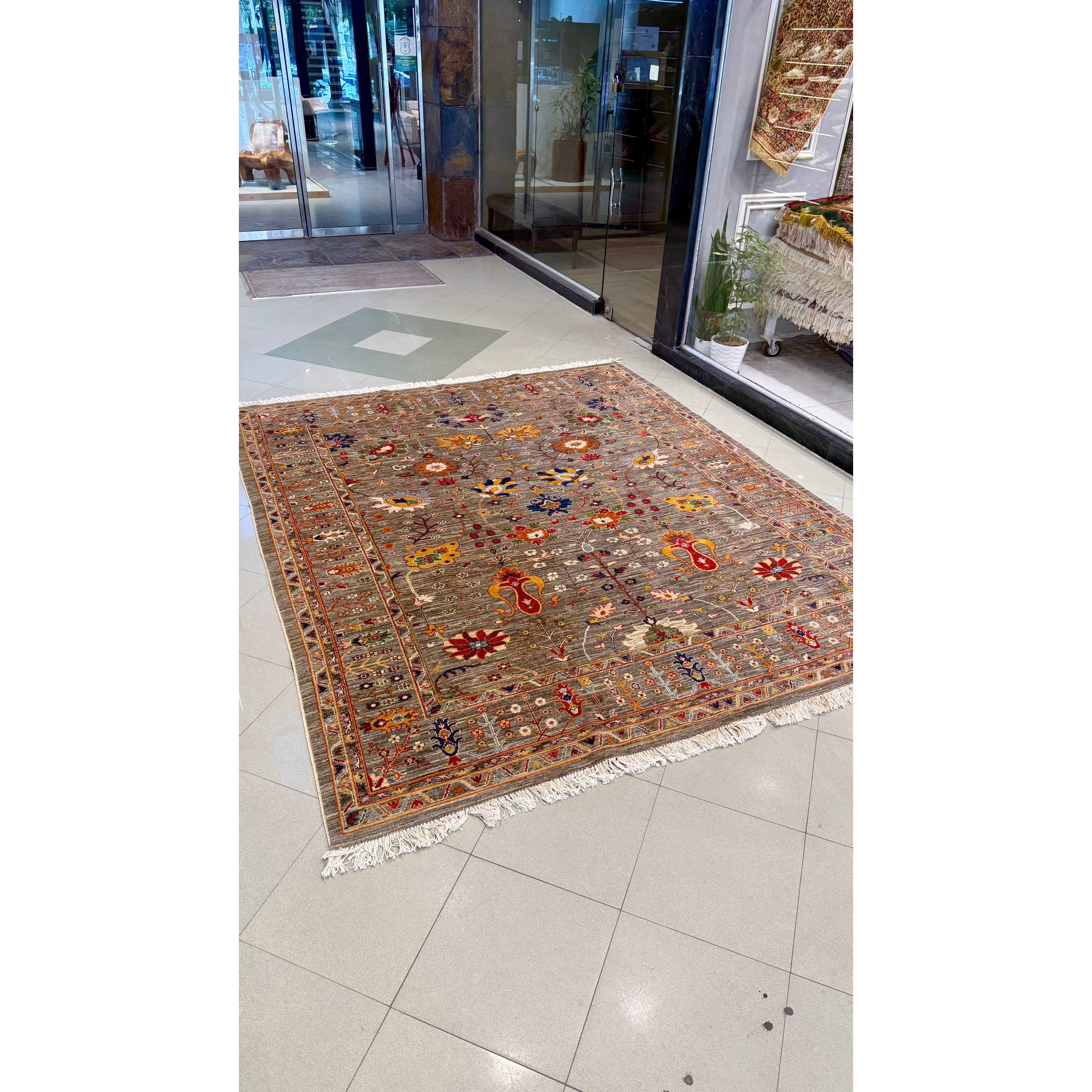 فرش دستبافت سلطان آباد 300 250 پشم دستریس و رنگ گیاهی