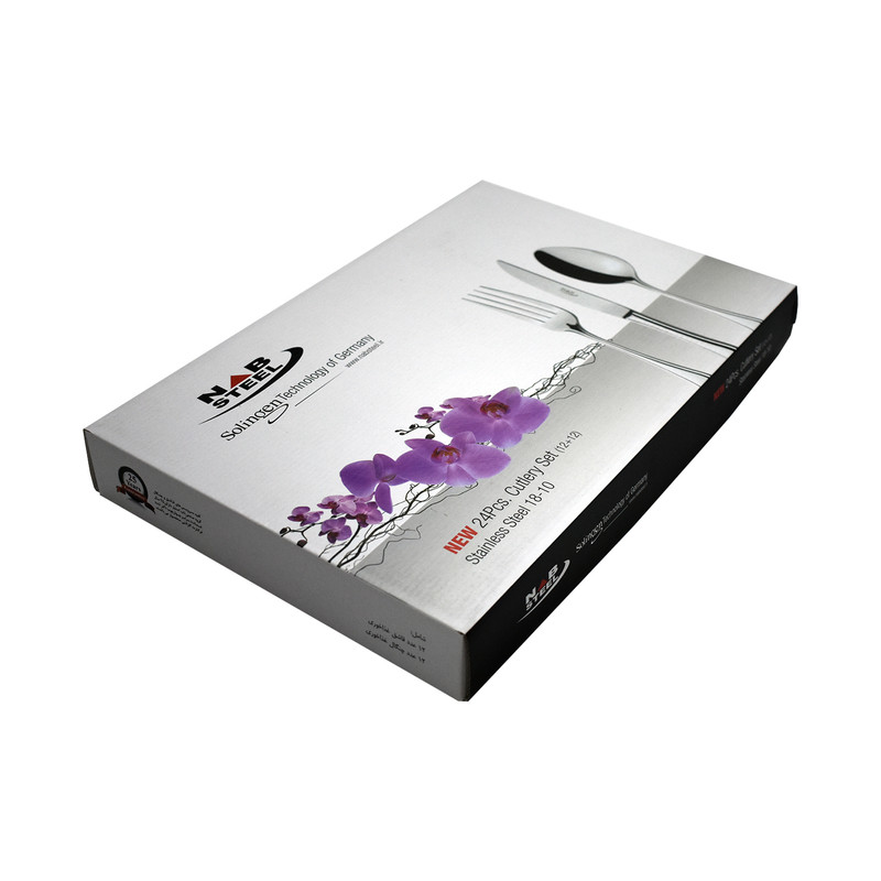 سرویس قاشق و چنگال 24 پارچه ناب استیل مدل پالرموجدید