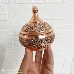 قندان دست ساز قلم کاری گل برجسته رنگ ثابت
