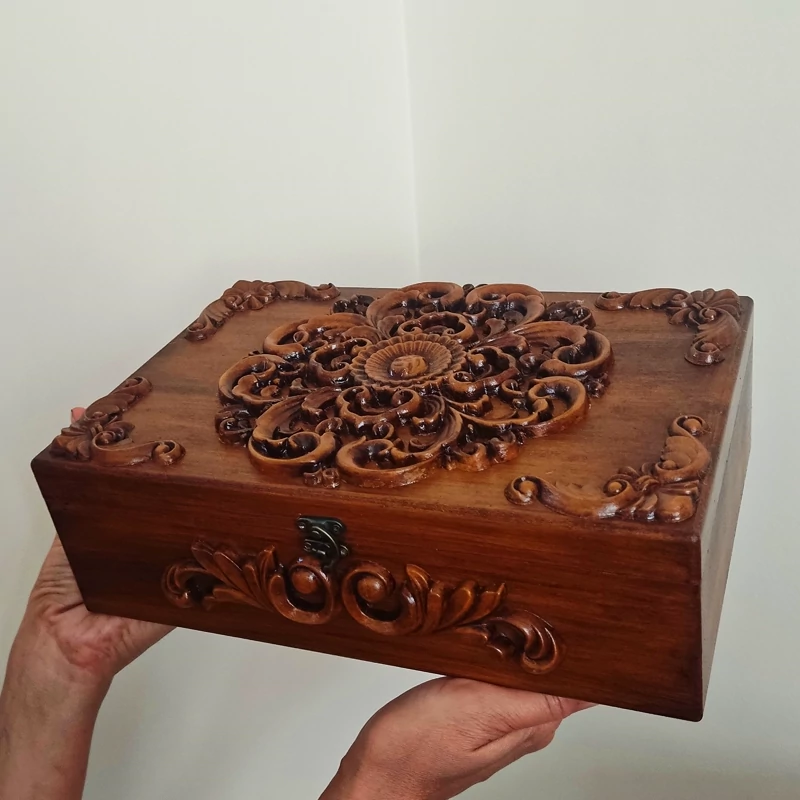 جعبه چوبی پذیرایی و تی بگ (طرح برجسته لوکس تیبگ و تنقلات- ظرف پذیرایی) مدل ساهره