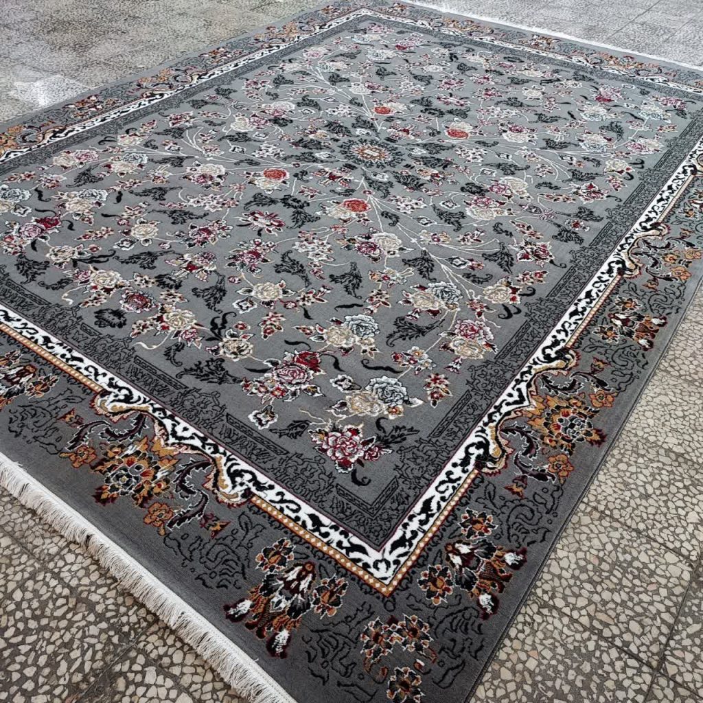 فرش 6متری ماشینی کاشان طرح افشان جانان فیلی
