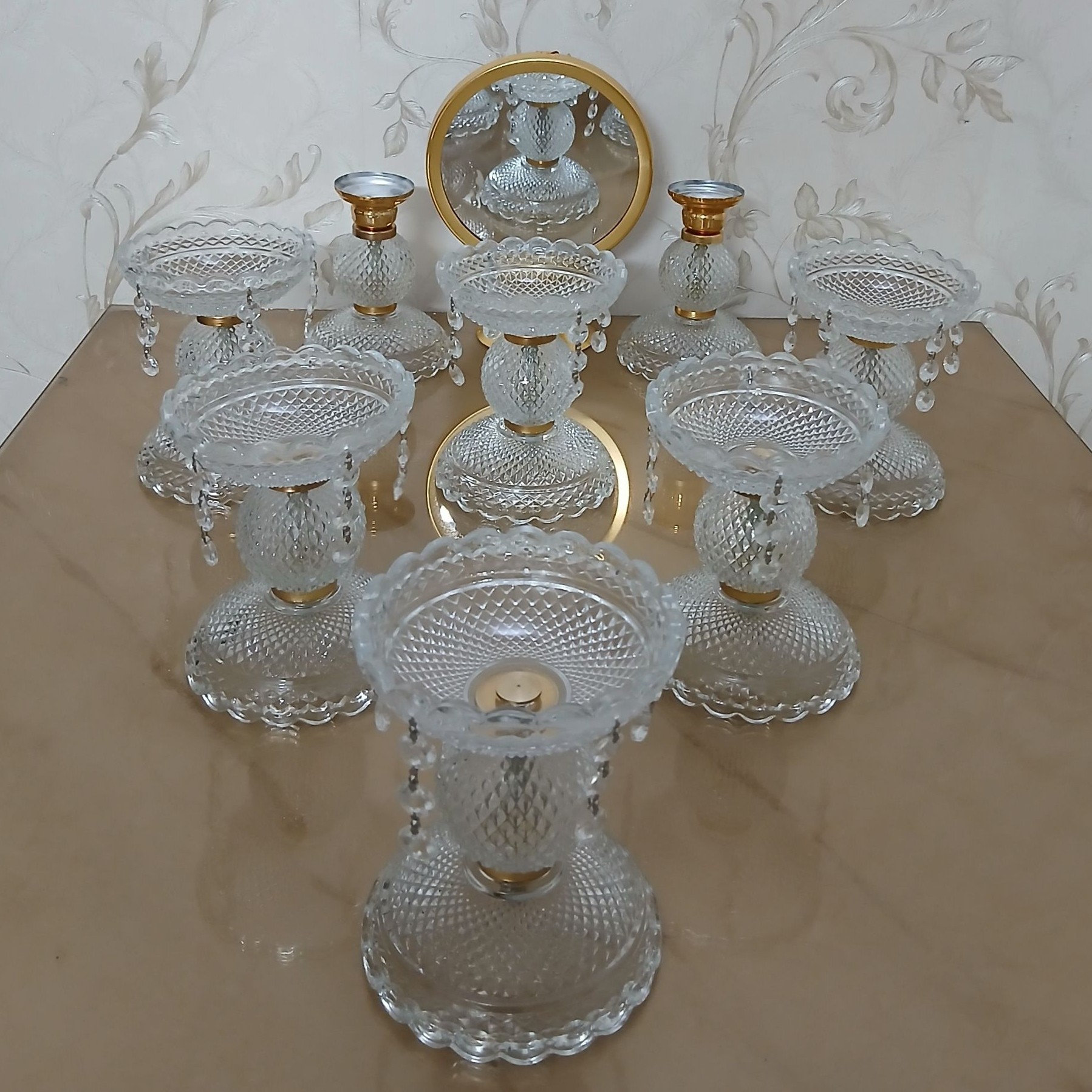 هفت سین مدل باکارات 9پارچه پایه بلور(پس کرایه)