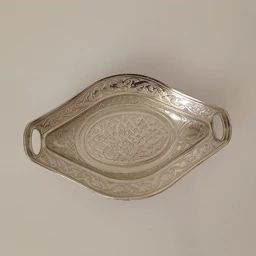حلوا خوری طرحدار نقره ای رنگ نانو شده