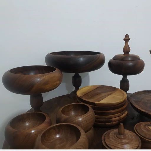 سرویس پذیرایی چوب گردو (میوه خوری-آجیل خوری-شکلات خوری)