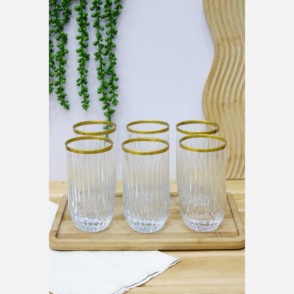 لیوان 6عددی سولو(نوری تازه )لب طلا