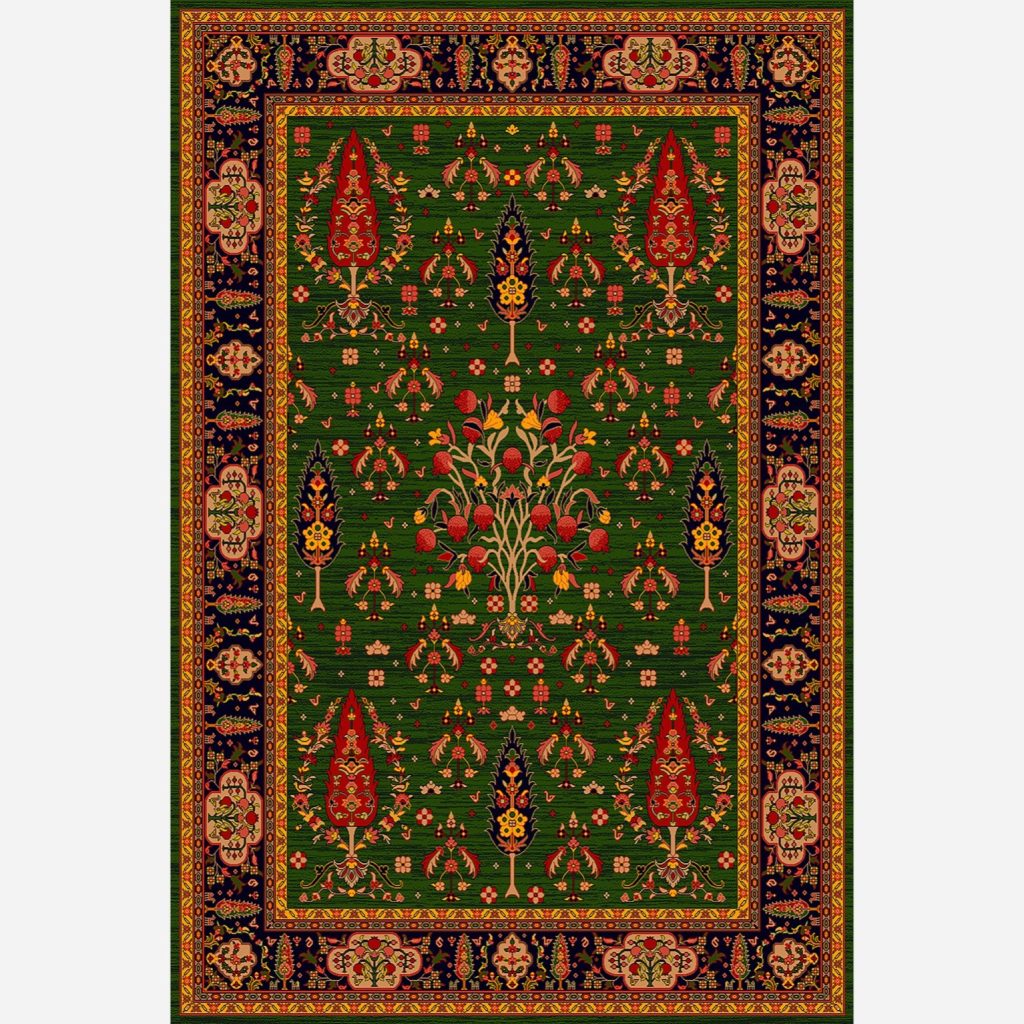 فرشینه مخمل ترک طرح فرش GC-11348 (ارسال رایگان)