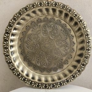 سینی پذیرایی تک نفره فلزی گرد قطر 34 سانتی متر