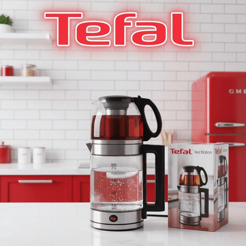 چای ساز تفال با حالت گرم نگهدارنده 1800 وات بهمراه صافی دمنوش زنجیری کیفیت عالی