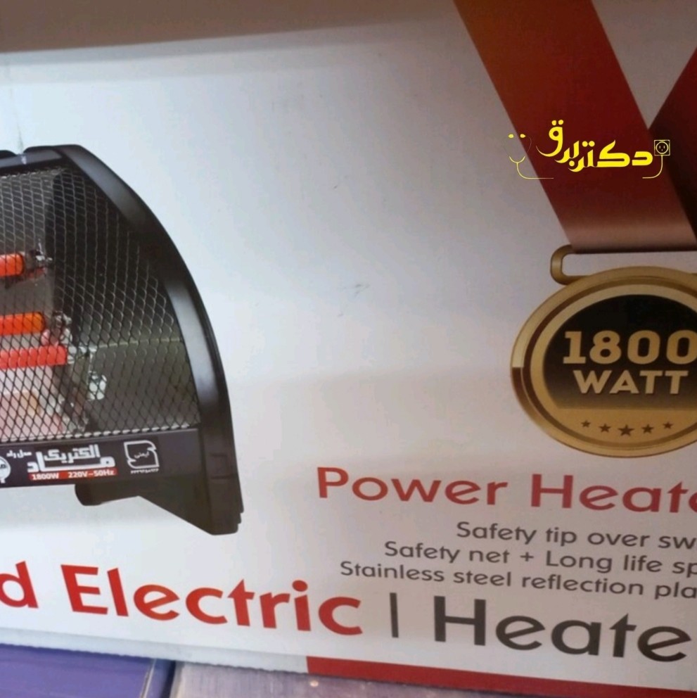 بخاری برقی مادالکتریک مدل راد فن دار خوابیده 1800وات پس کرایه