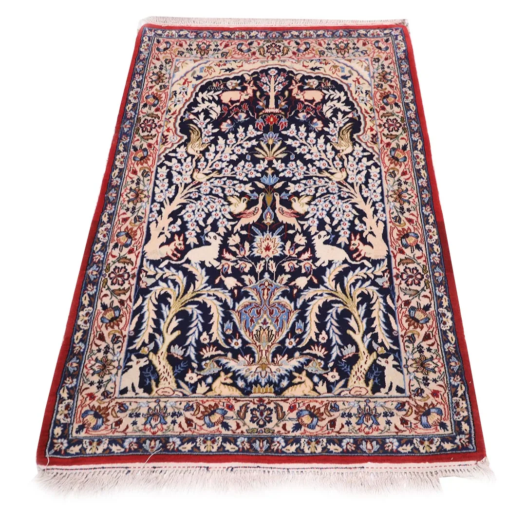فرش دستبافت پشتی اصفهان(68×106)سانتیمتر
