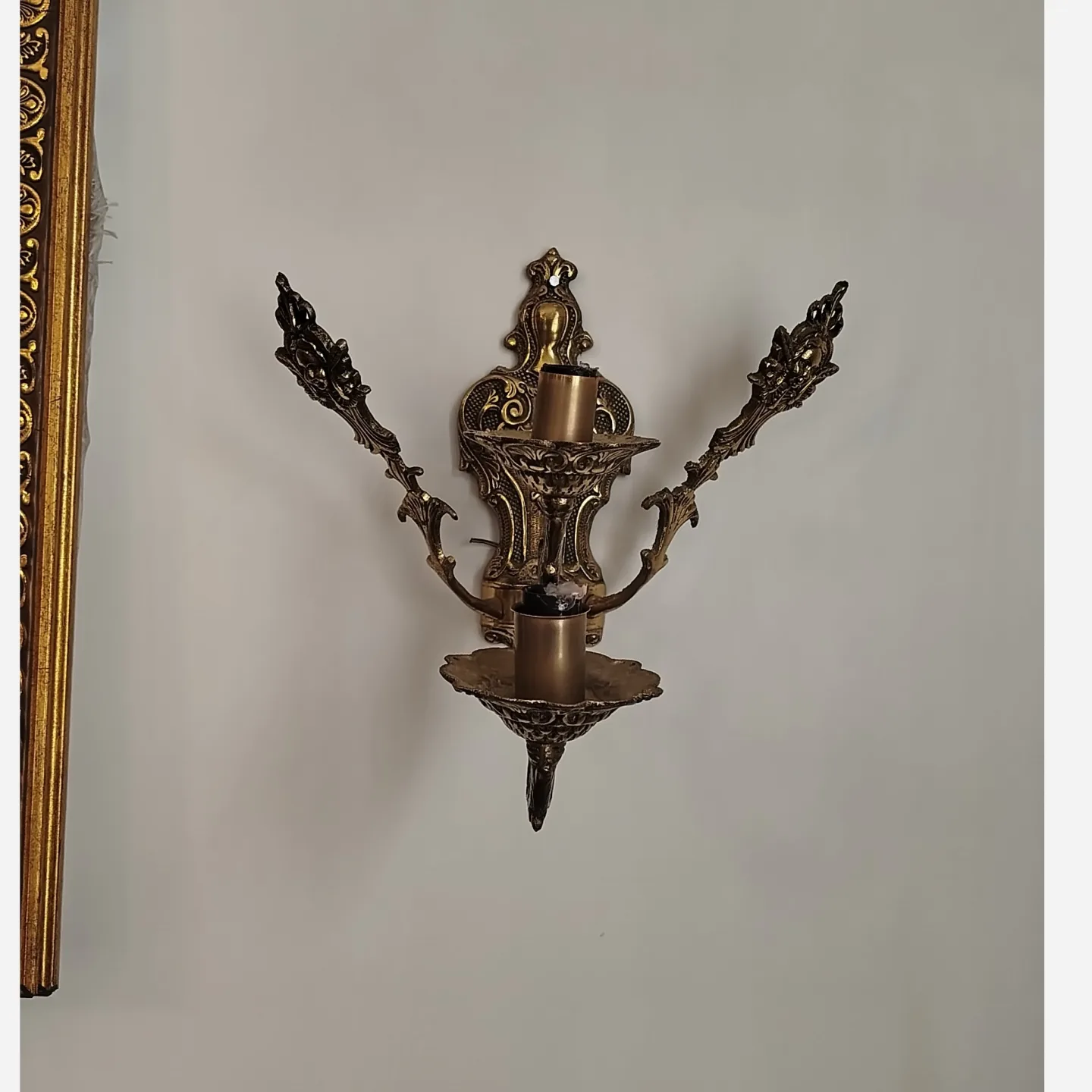 شمعدان دیوارکوب برنز دو شاخه (جفت)جدید