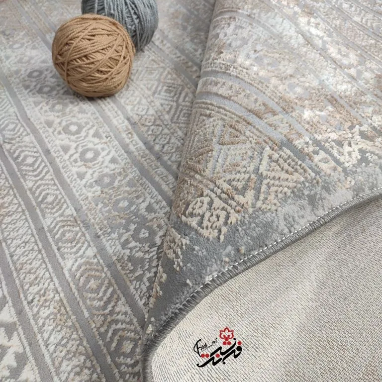 فرش ماشینی لوتوس طرح 9351 بژ مدرن