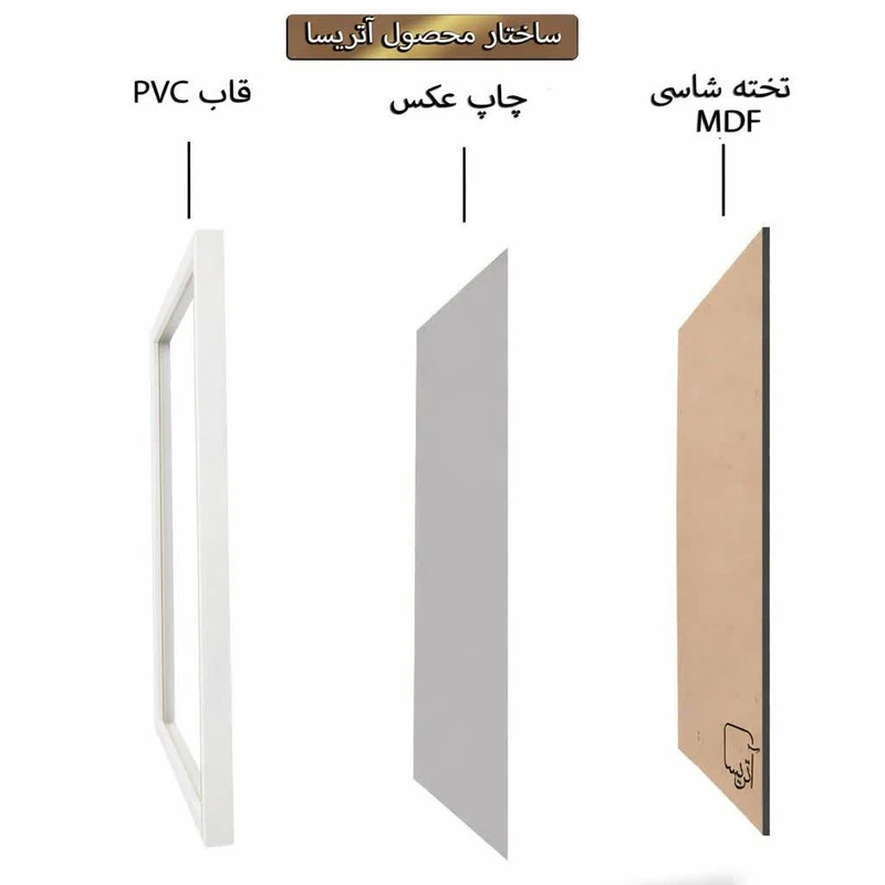 تابلو آتریسا طرح نقاشی گرافیکی مدرن مدل ATFG326 فریم سفیدجدید