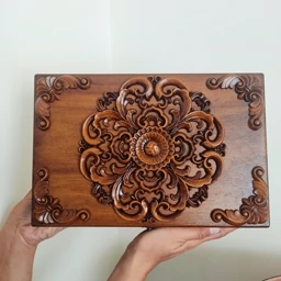 جعبه چوبی پذیرایی و تی بگ (طرح برجسته لوکس تیبگ و تنقلات- ظرف پذیرایی) مدل ساهره