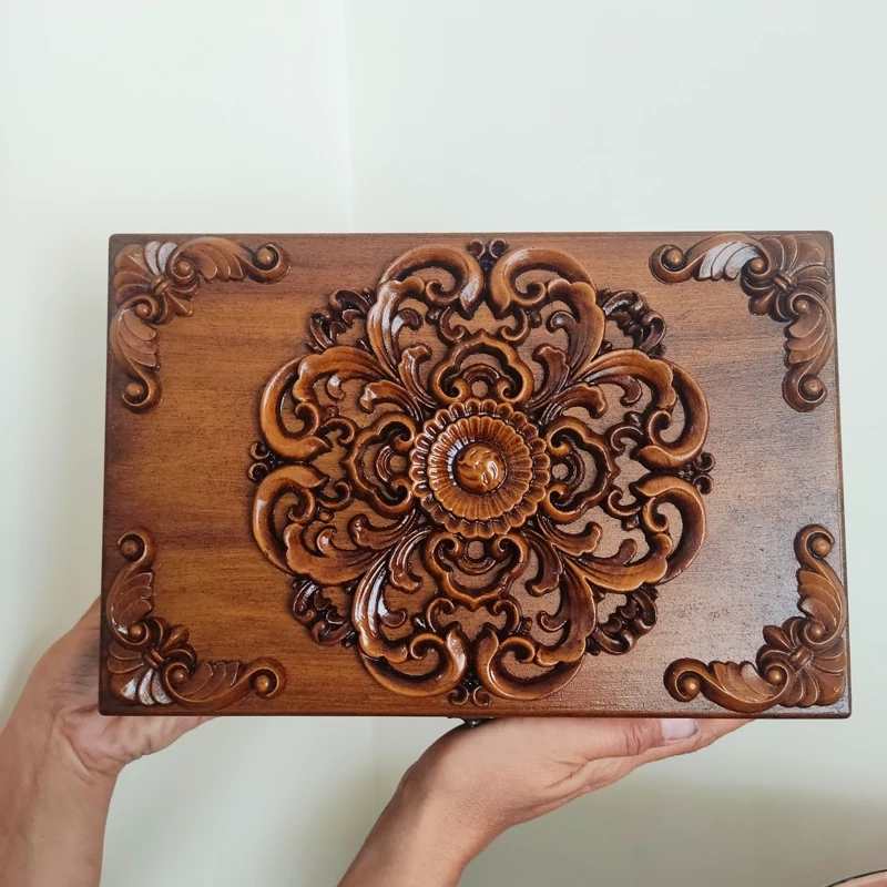 جعبه چوبی پذیرایی و تی بگ (طرح برجسته لوکس تیبگ و تنقلات- ظرف پذیرایی) مدل ساهره