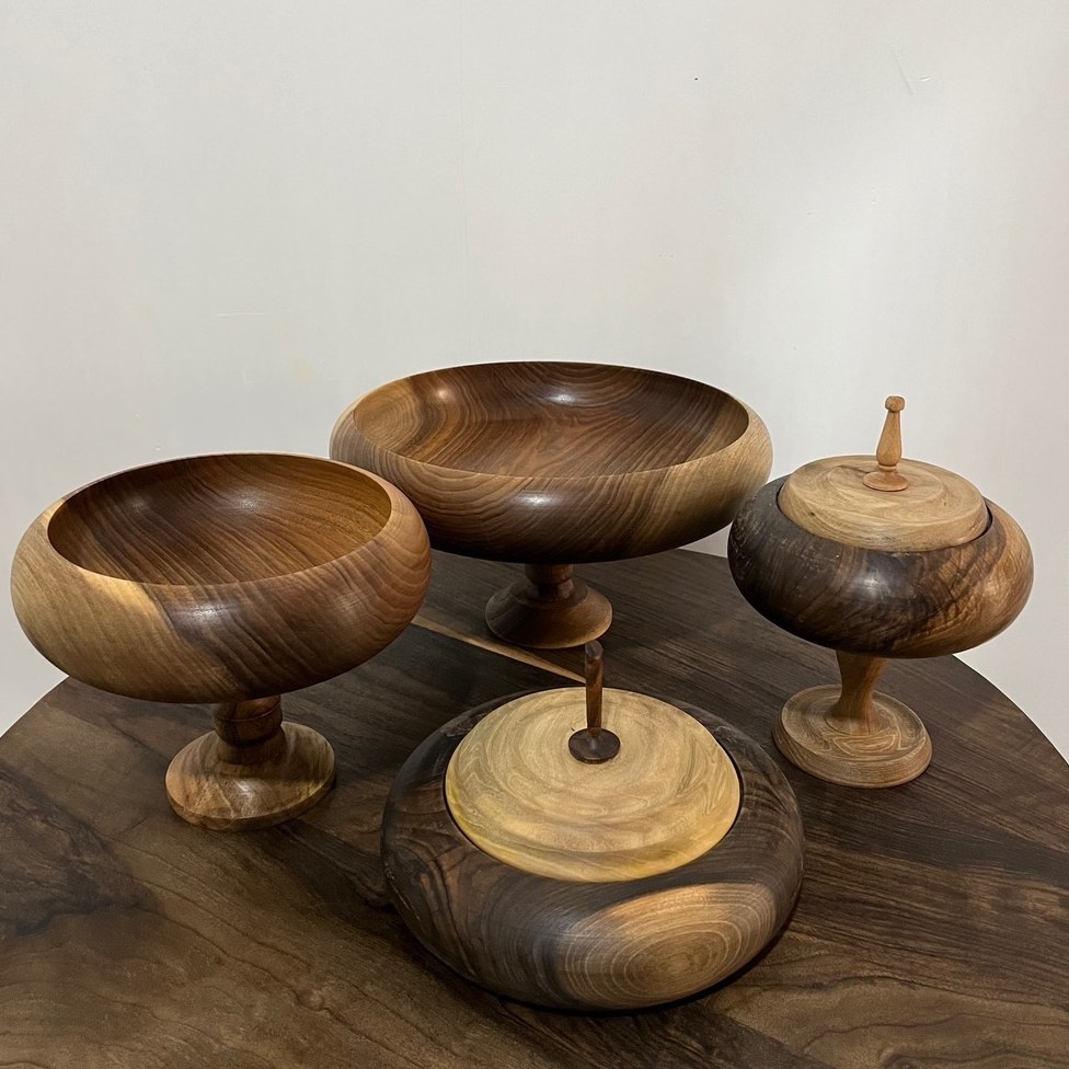 سرویس پذیرایی چوب گردو (میوه خوری-آجیل خوری-شکلات خوری)