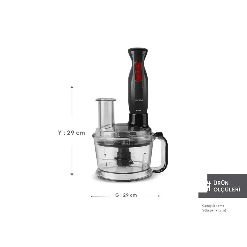 غذاساز و ربات آشپزخانه 2000 وات کاراجا PRO-MULTIMAX 6 IN 1سیاه