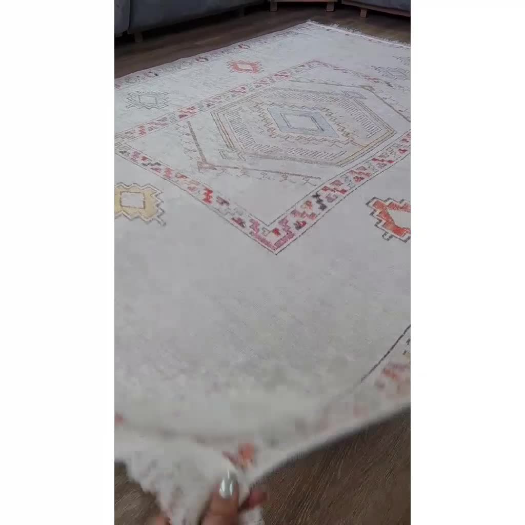 فرش مدرن مخمل ترک طرح گبه کد M126 (پس کرایه)