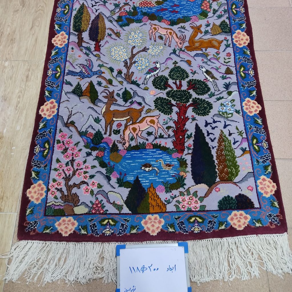 فرش دستبافت قالیچه طرح درختی کد 0011