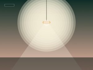 تصویر انتزاعی مقایسه لوستر آویز و آباژور ایستاده